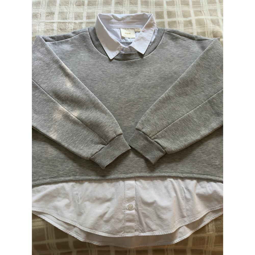 Maeve Anthropologie Layered Twofer Sweater Womens Large L - Picture 7 of 10